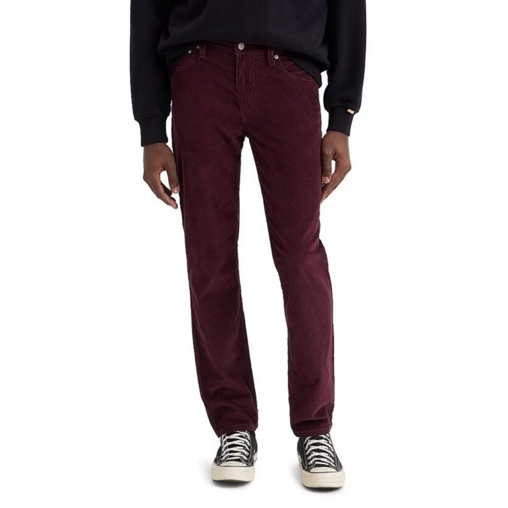 NEW Levis 511 Pants Mens 29x32 Red Corduroy Wine Tasting Slim Fit Stretch‎ Pants